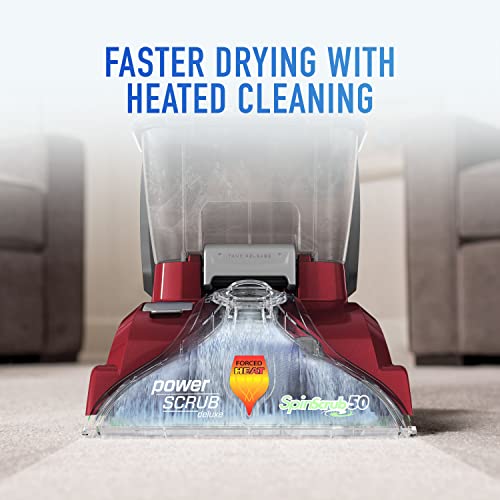 Hoover, Red Power Scrub Deluxe Carpet Cleaner Machine, Upright Shampooer, with Storage Mat, FH50150B