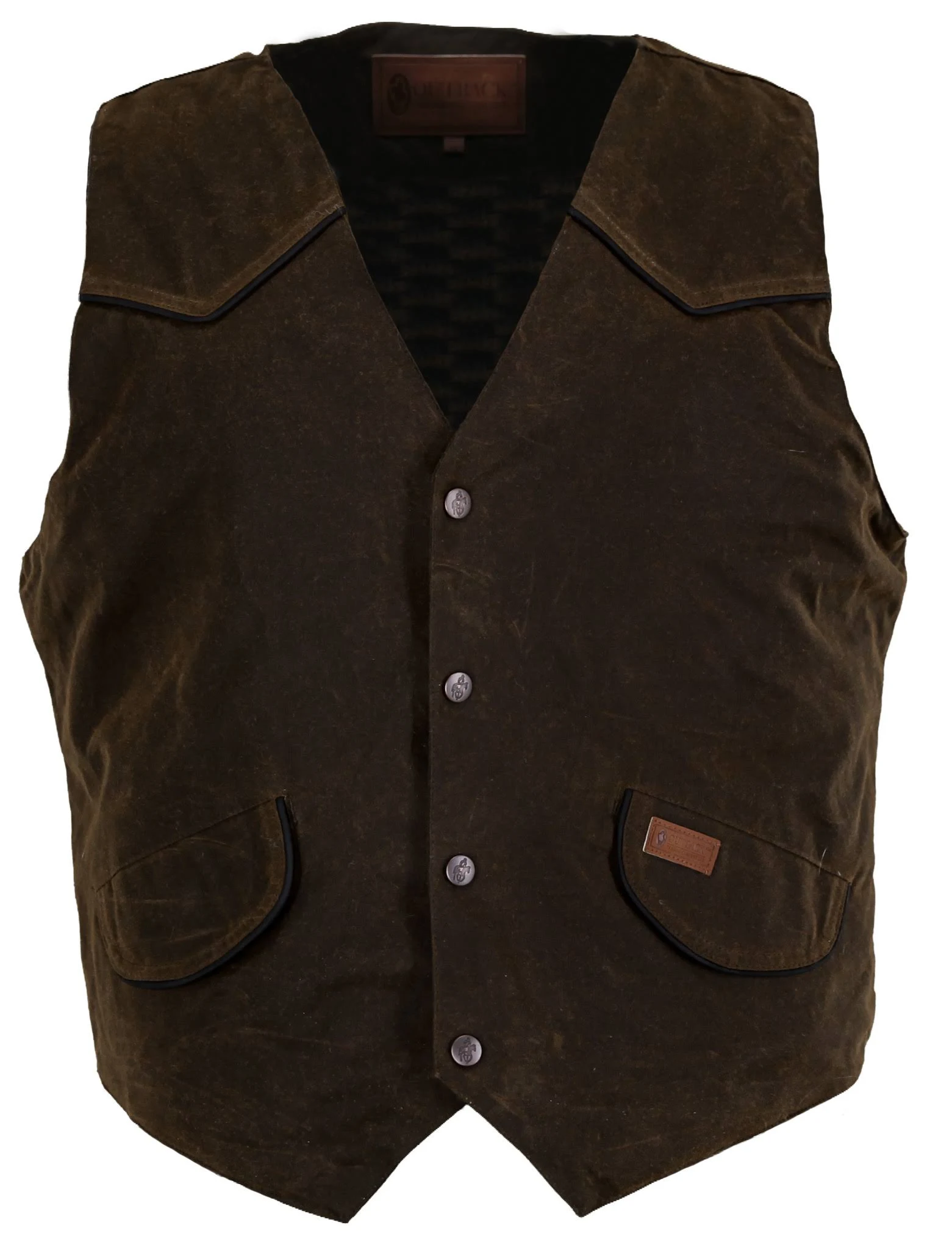 Outback Trading Oilskin Cliffdweller Vest Bronze