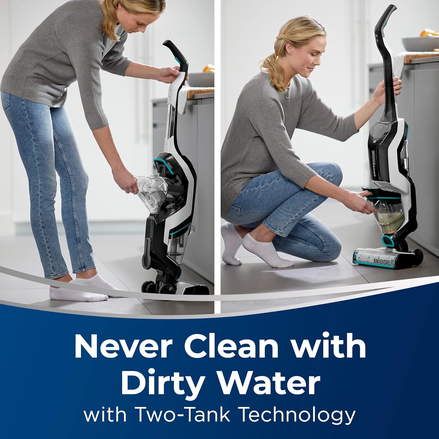 BISSELL CrossWave Cordless Max All in One Wet-Dry Vacuum Cleaner and Mop for Hard Floors and Area Rugs, Black, 2554A