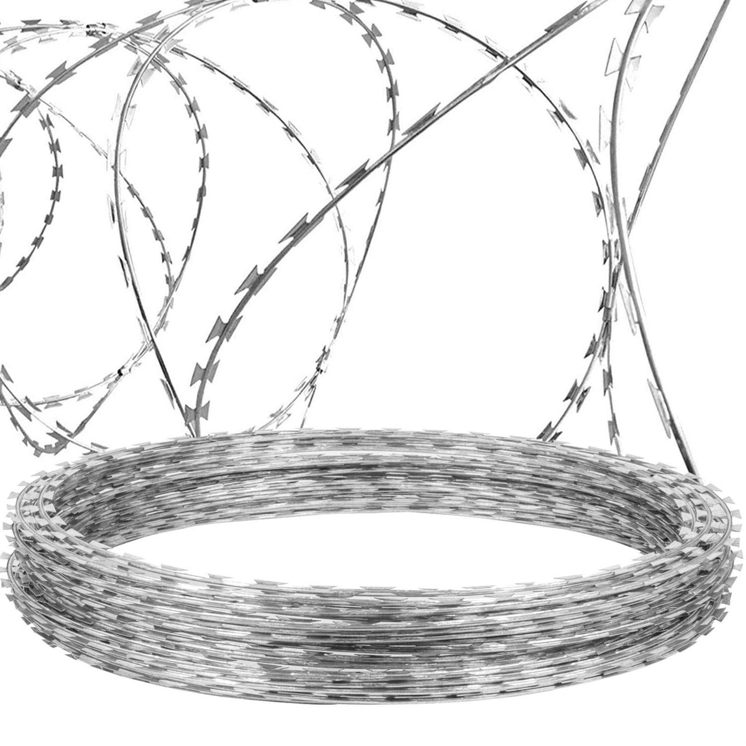 VEVOR Razor Wires 98ft Razor Barbed Wire 2 Coils 49 ft Per Roll Razor Wire Fencing Razor Fence - Shop Hardware Tools Online Store