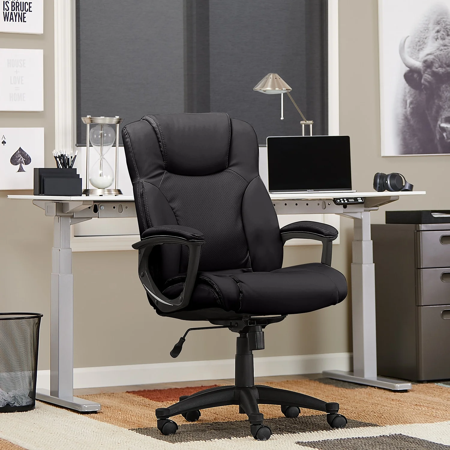 Serta Bonded Leather Executive Chair Black (CHR200097) 43672OSS