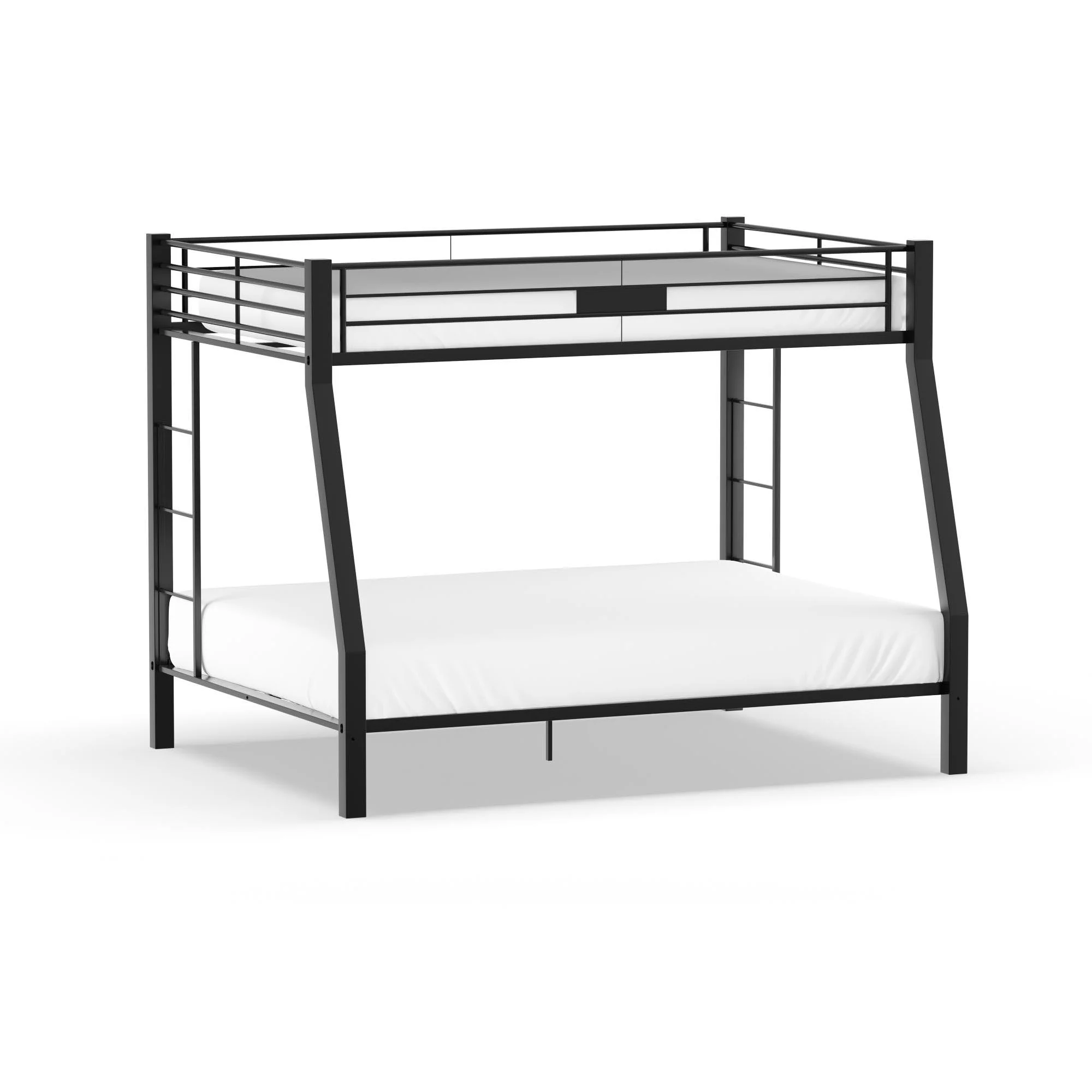 Furniture of America Clarence Metal Bunk Bed, Full over Queen, Black