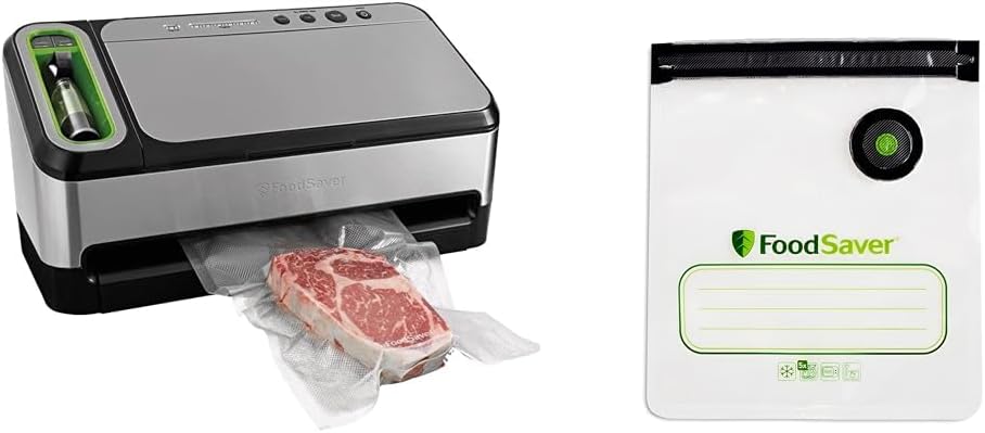 FoodSaver 4800 Vacuum Sealer Machine Bundle with Reusable Quart Vacuum Zipper Bags