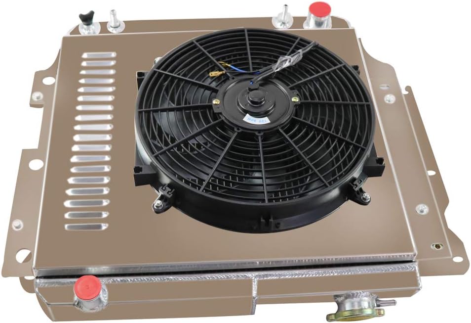 ALLOYWORKS 3 Row Full Aluminum Radiator Fan Shroud Kit For Jeep Wrangler YJ/TJ 2.4L-4.2L Engine 1987-2006