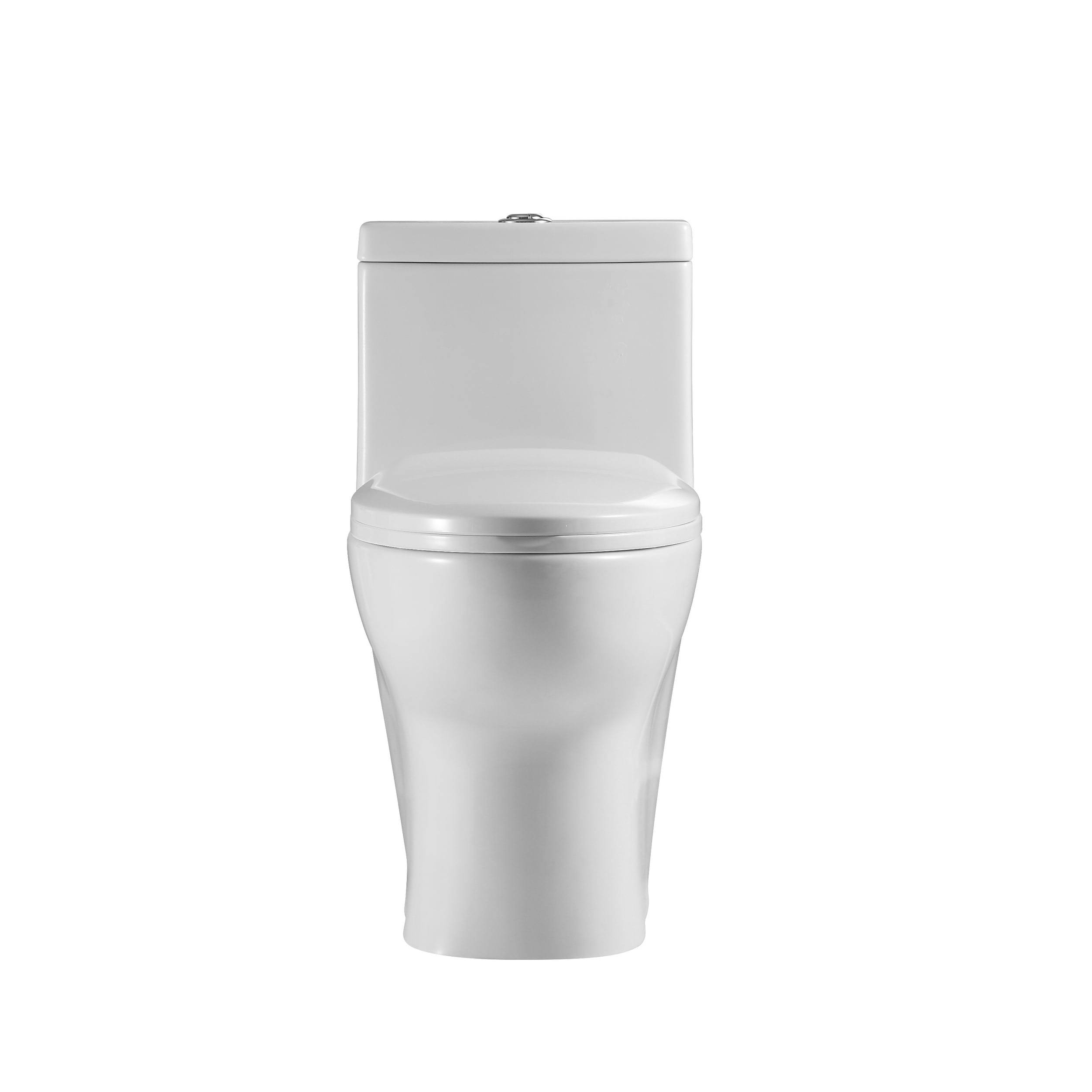 White Contemporary 1-Piece Dual Flush 1.2/1.6 GPF Elongated Toilet