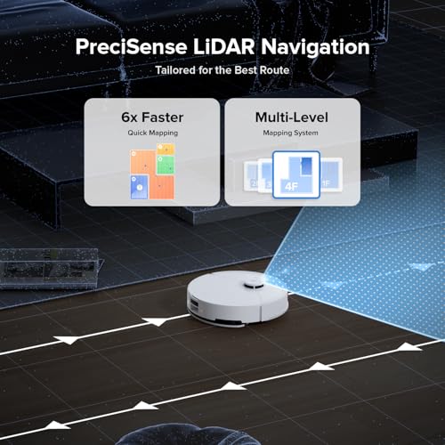 roborock Q8 Max Robot Vacuum and Mop Cleaner, DuoRoller Brush, 5500Pa Strong Suction, Lidar Navigation, Obstacle Avoidance, Multi-Level Mapping, Perfect for Pet Hair