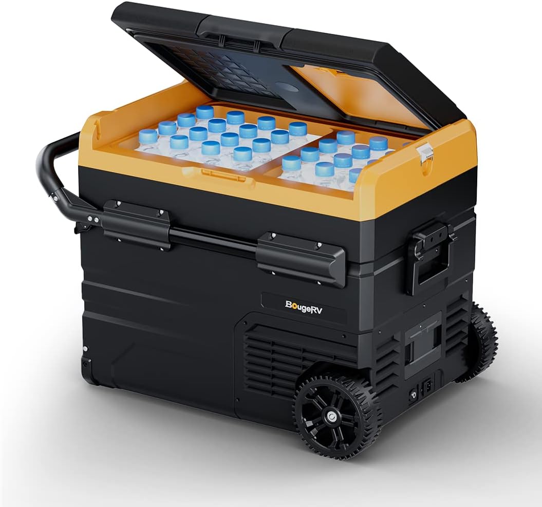 BougeRV 12 Volt Car Refrigerator Dual Zone, Portable Freezer Fridge APP Control (E35(37QT)-no wheels)