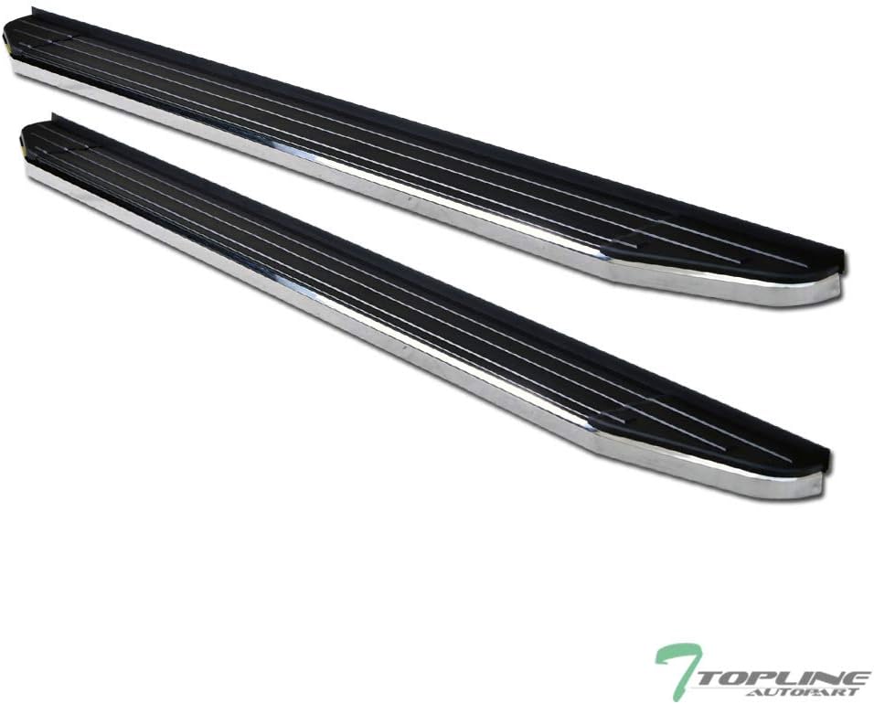 TLAPS 6 VP Style Black With Chrome Trim Aluminum Side Step Rail Running Boards For Nissan Frontier 05-21 / Suzuki Equator 09-12 Crew Cab