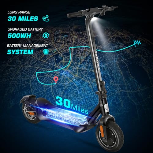 Caroma Electric Scooter Adults, 850W Motor, Max 36 Mph & 30-37 Miles Long Range, 10 Inch Run-Flat Tires, Folding E-Scooter with Dual Motor and Dual Brakes, Smart Control