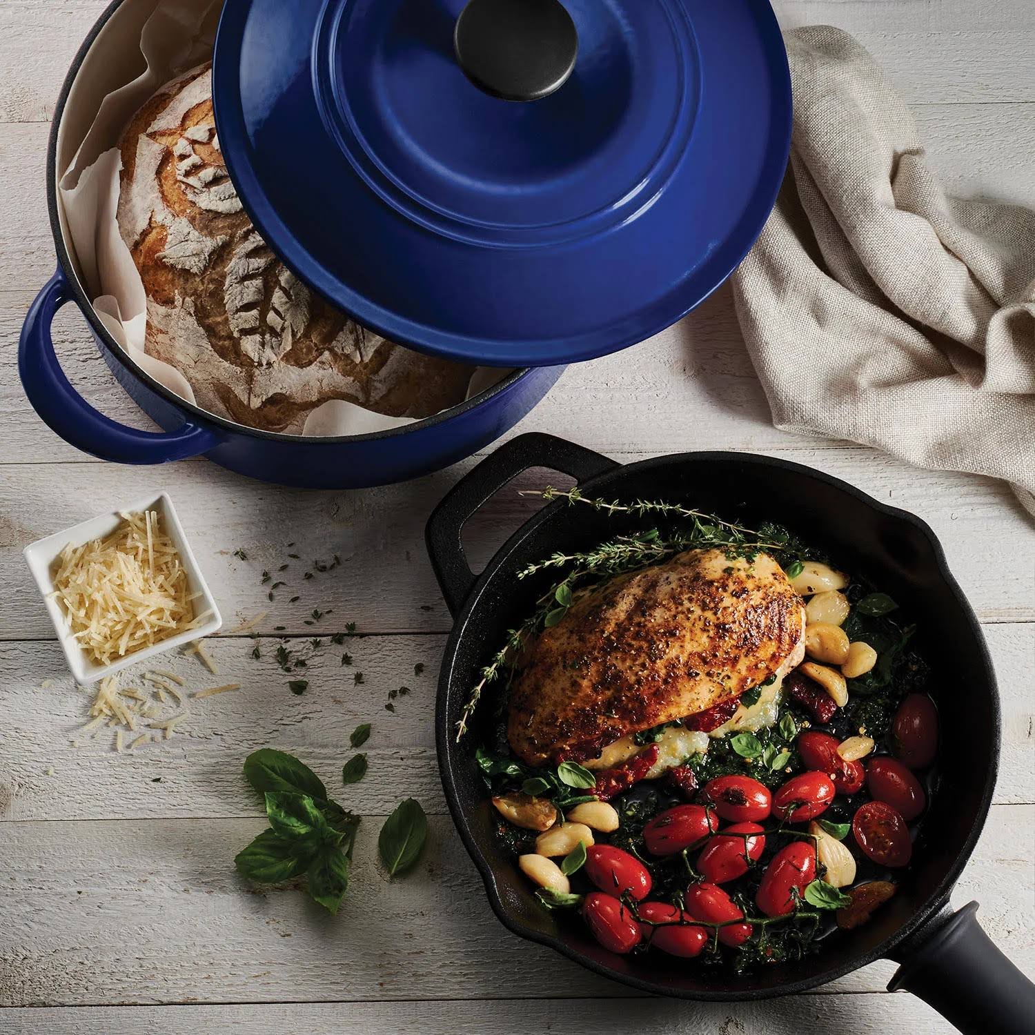 Tramontina 3-Piece Kitchen Essentials Cast Iron Cookware SET-BLUE