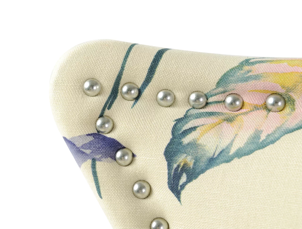 Paradise Upholstered Accent Chair Off White Floral Fabric