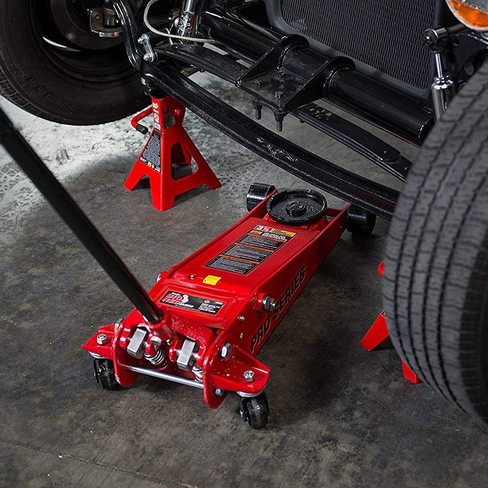 BIG RED T43006 Torin Steel Jack Stands (Fits: SUVs and Extended Height Trucks): 3 Ton (6,000 lb) Capacity, Red, 1 Pair Pack of 2