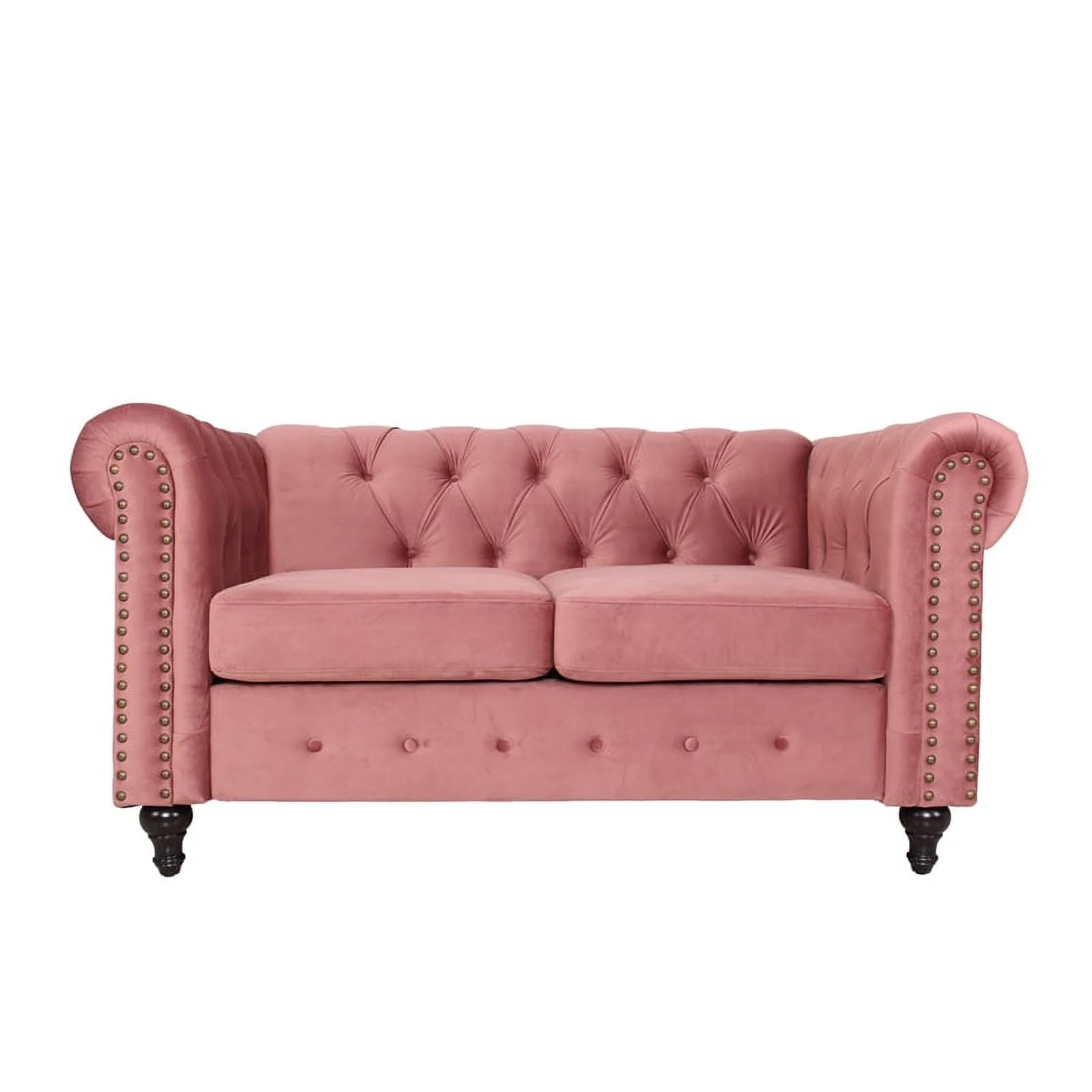 Home Square 2 Piece Microfiber Living Room Loveseat Set in Smoky Rose