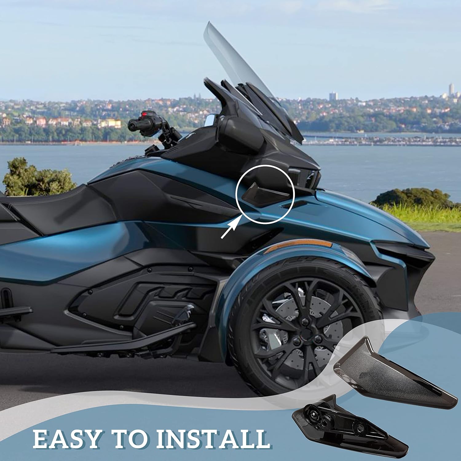 Side Air Deflectors Windshield for Can-Am Spyder RT 20-22, SAUTVS Adjustable Side Wind Deflectors Windscreen Wings for Can Am Spyder RT 2020-2022 Accessories (2PCS, Replace #219401040)