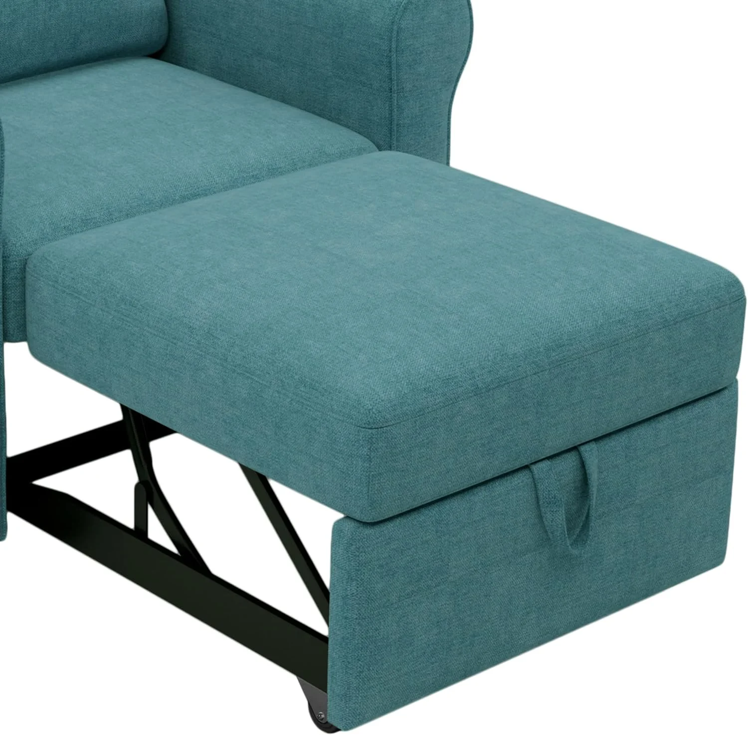 Sofa Bed Chair, Convertible Sleeper Chair Bed, Adjust Backrest Into A Sofa, Single Bed, Modern Chair Bed For Living Room Bedroom, Teal