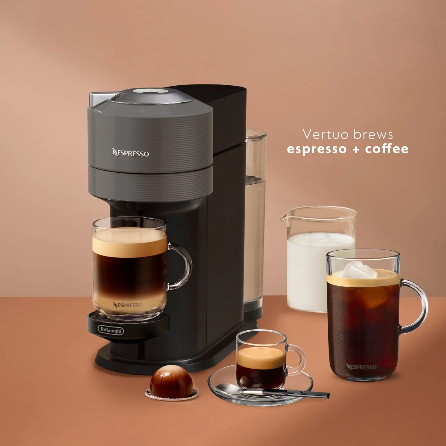 Nespresso Vertuo Next Coffee and Espresso Maker by DeLonghi, Dark Gray