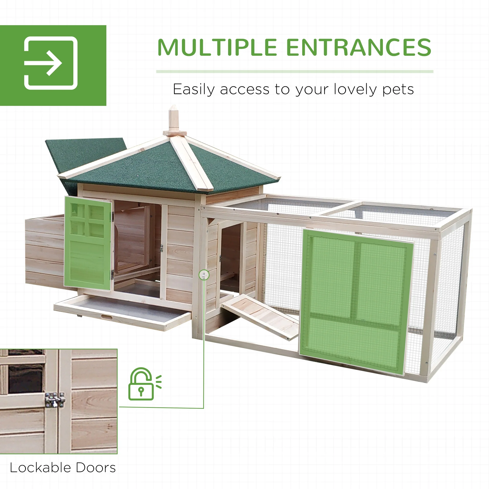 PawHut Chicken Coop Hen House /w Cottage Style - Curated Treasures Market