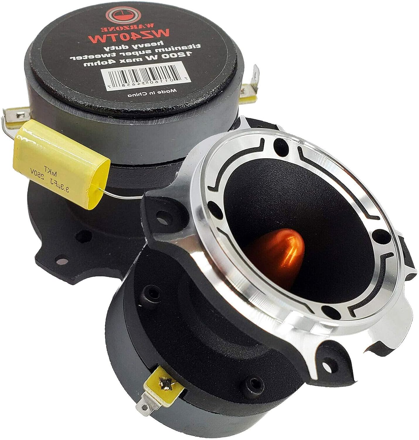 4X Gravity WZ40TW 2400 Watts Maximum Power Handling Warzone Series Heavy Duty Titanium Super Tweeter Loud Speaker 4-Ohms with Aluminum Frame -2nd Gen
