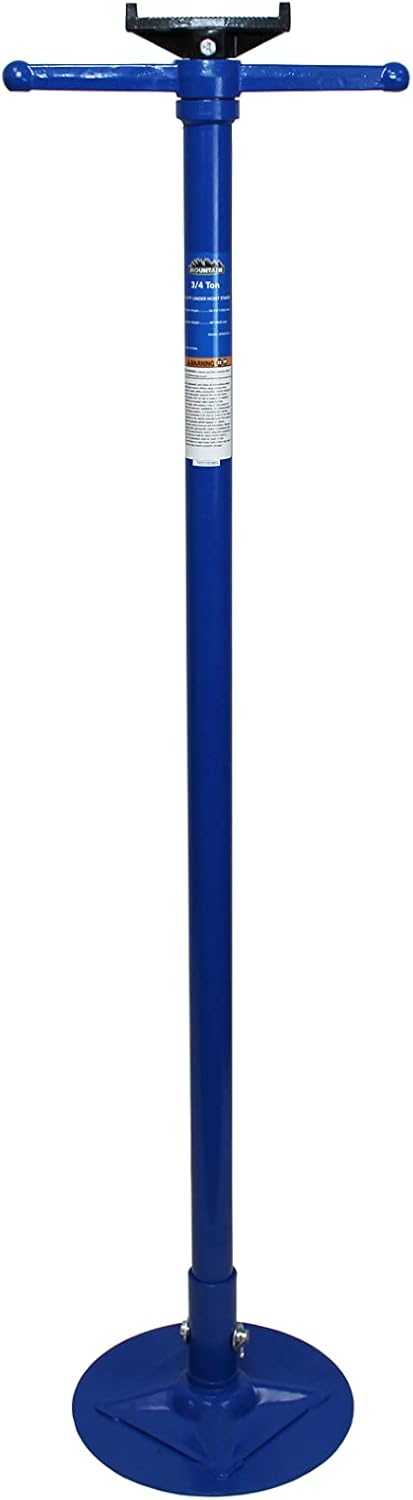 K Tool International Mountain 3/4 Ton Capacity Utility Underhoist Stand and Vehicle Component Support Stand; Sturdy Large Base, Heavy Duty Steel, 1,500 Lb. Lift Capacity; MTN50753A