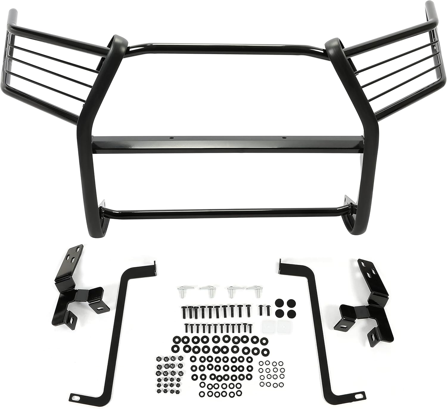 HECASA Front Bumper Grille Brush Guard Compatible with 2016-2021 Toyota Tacoma Powder Coated Exterior Accessories Black Steel