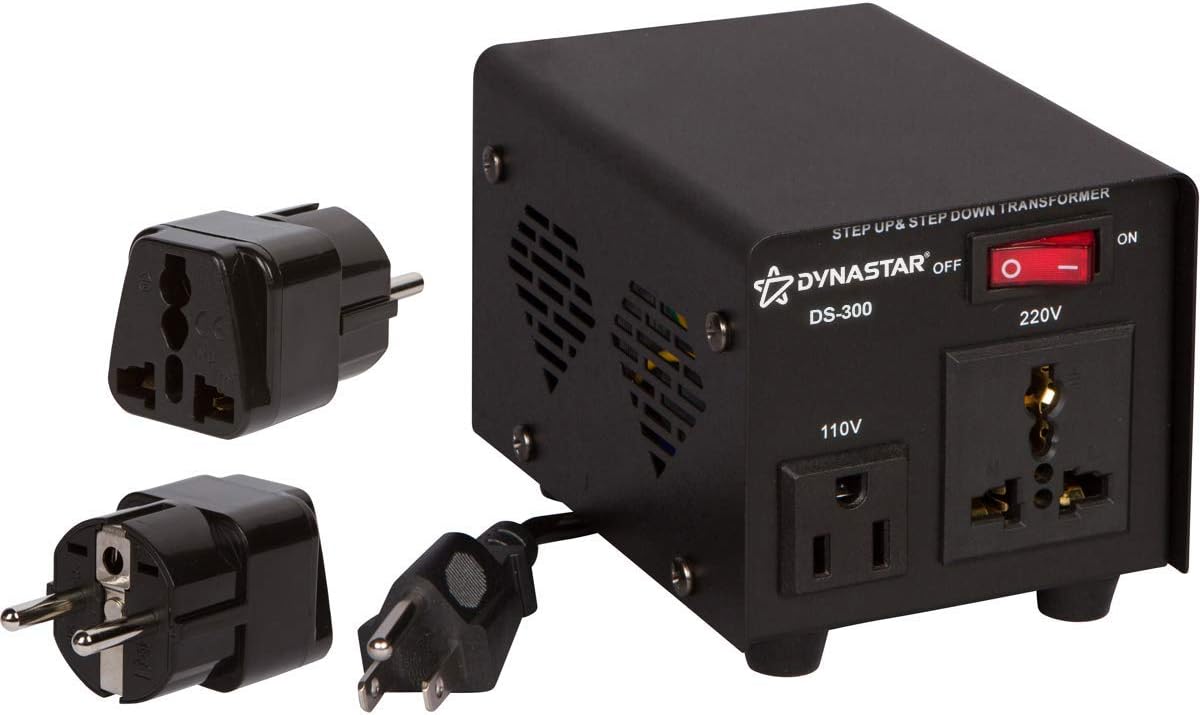 Dynastar Step Up & Step Down Voltage Converter and Transformer, 110-220 to 220-240 Volts; Heavy Duty, Extra Durable Lifetime Coil, 5-Year-Warranty, 300 Watts Pack of 2
