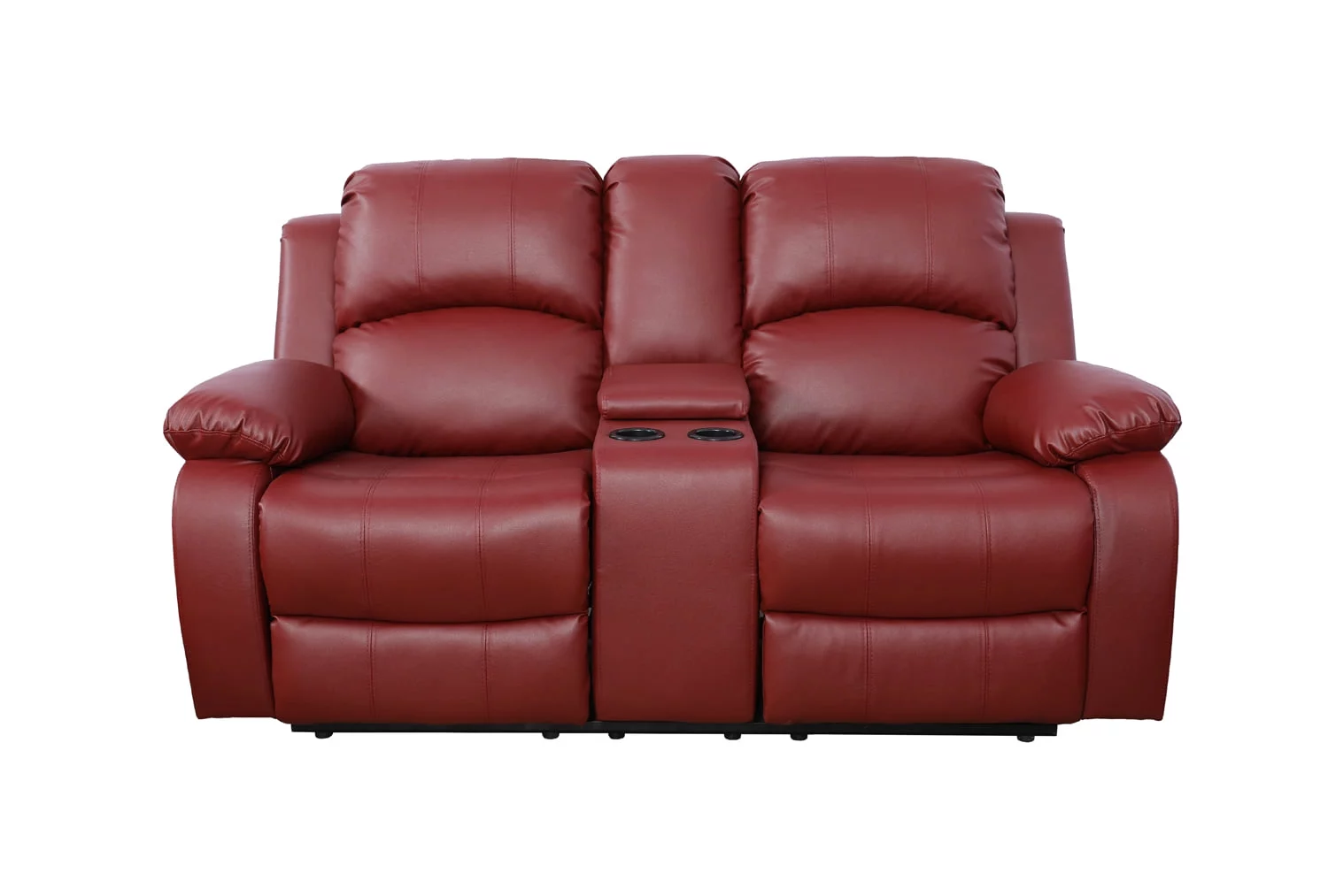Ainehome Red Leather Recliner Loveseat