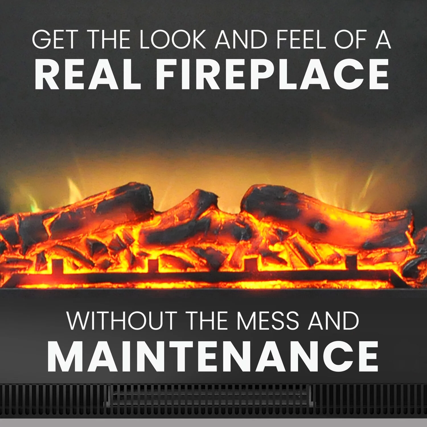 Cambridge Sienna 34" Electric Fireplace Mantel Heater with Enhanced Log and Grate Display - Curated Treasures Market