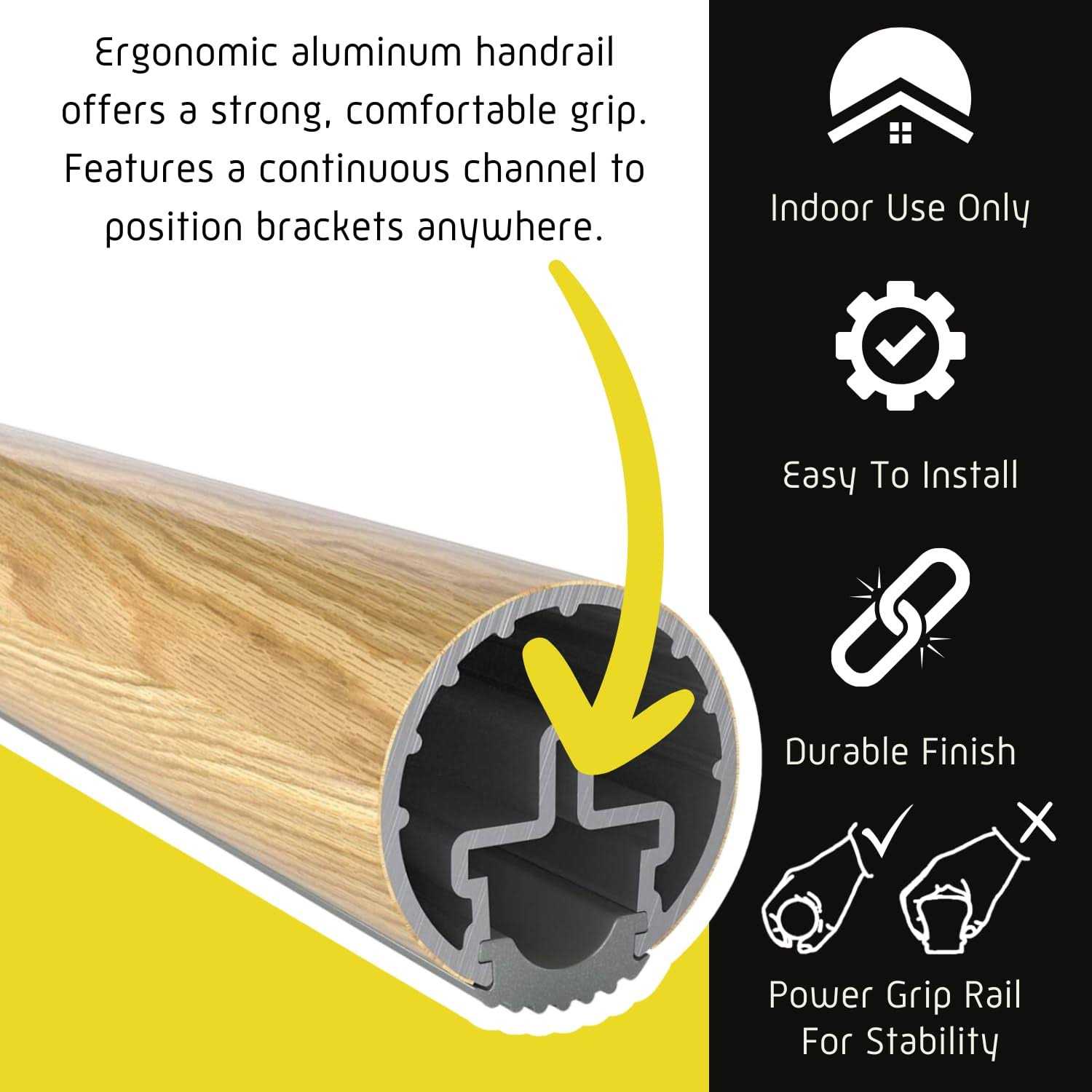 Promenaid Handrail Kit Complete Indoor Hand Rail for Steps Aluminum - Shop Hardware Tools Online Store