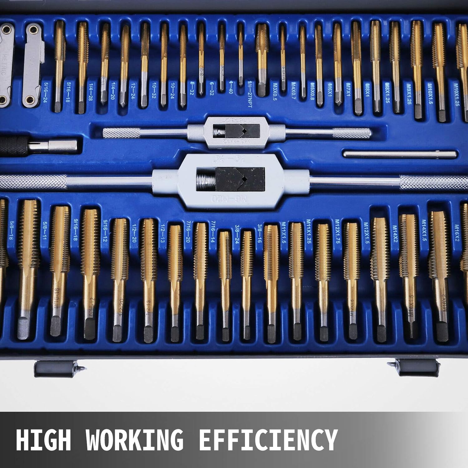 Happybuy 86PC Tap and Die Set Combination Metric Tap and Die Sae Tap and Die Set Tungsten Steel Titanium SAE and Metric Tool (86PC Tap and Die)