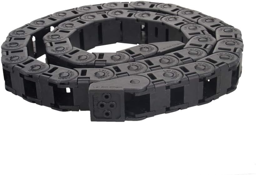 Fielect Drag Chain Cable Carrier Open Type with End Connectors R100 35X100mm 1 Meter Plastic for Electrical CNC Router Machines Black 1Pcs