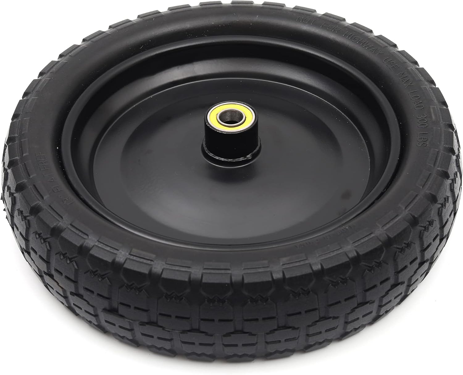 (4-Pack) 13‘’ Tire for Gorilla Cart - Solid Polyurethane Flat-Free Tire and Wheel Assemblies - 3.15” Wide Tires with 5/8 Axle Borehole and 2.1” Hub
