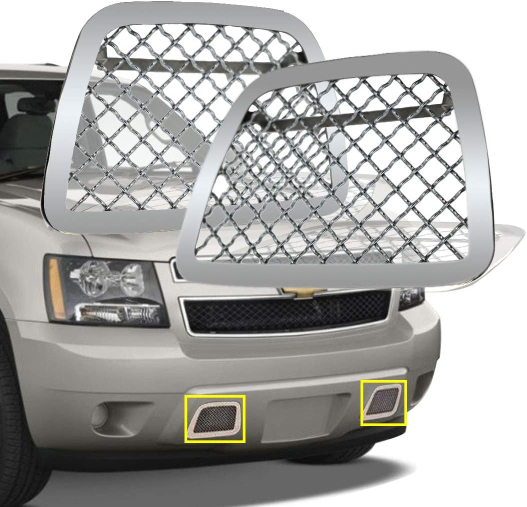 Bumper Mesh Grille Compatible with 2007-2014 Tahoe Avalanche Suburban Bottom Lower Mesh Grill Insert Stainless Steel Mesh Design (Not For Z71 and Hybrid Model)