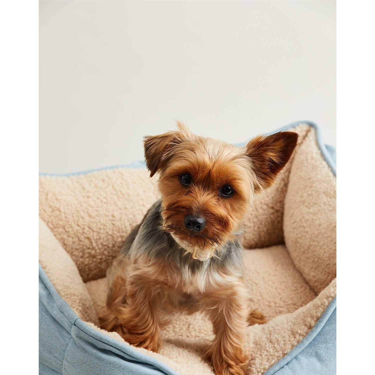 Harry Barker Blue Chambray Cozy Sherpa Bed - Pet Supplies online store