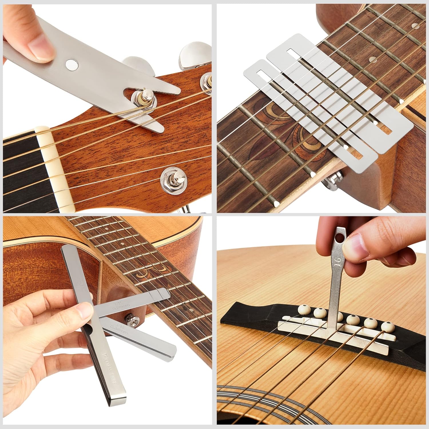 Meideal 65 Pieces Guitar Repairing Maintenance Tool Kit, Guitar Setup Kit Cleaning Care Accessories for Acoustic Electric Guitar Bass Ukulele