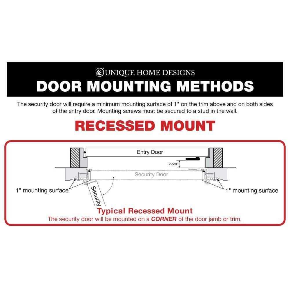Titan 80 in. Estate Recessed Mount All Season Security Door with Insect Screen and Glass Inserts - Shop Hardware Tools Online Store