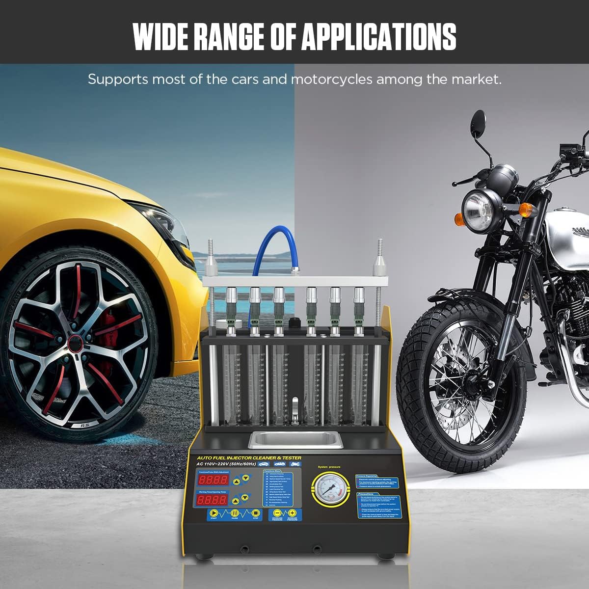 AUTOOL Automotive Fuel Injection Systems Cleaning Tools CT-200 Fuel Injector Cleaner and Tester 110V Fuel Injection Systems Cleaning Testing Tools