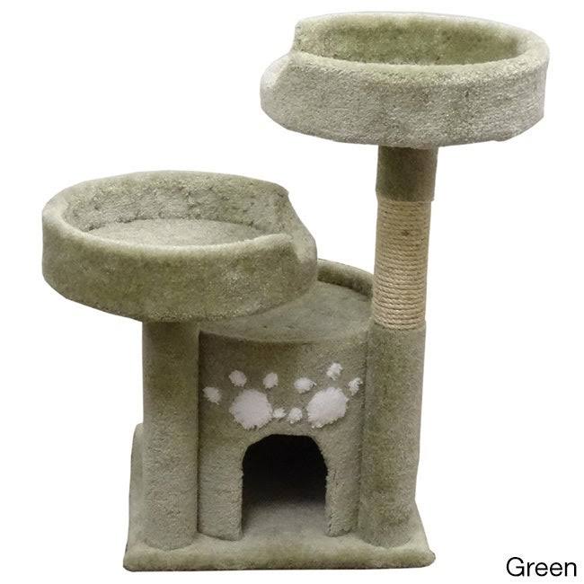 New Cat Condos Double Perch Solid Wood Cat Condo (Brown)