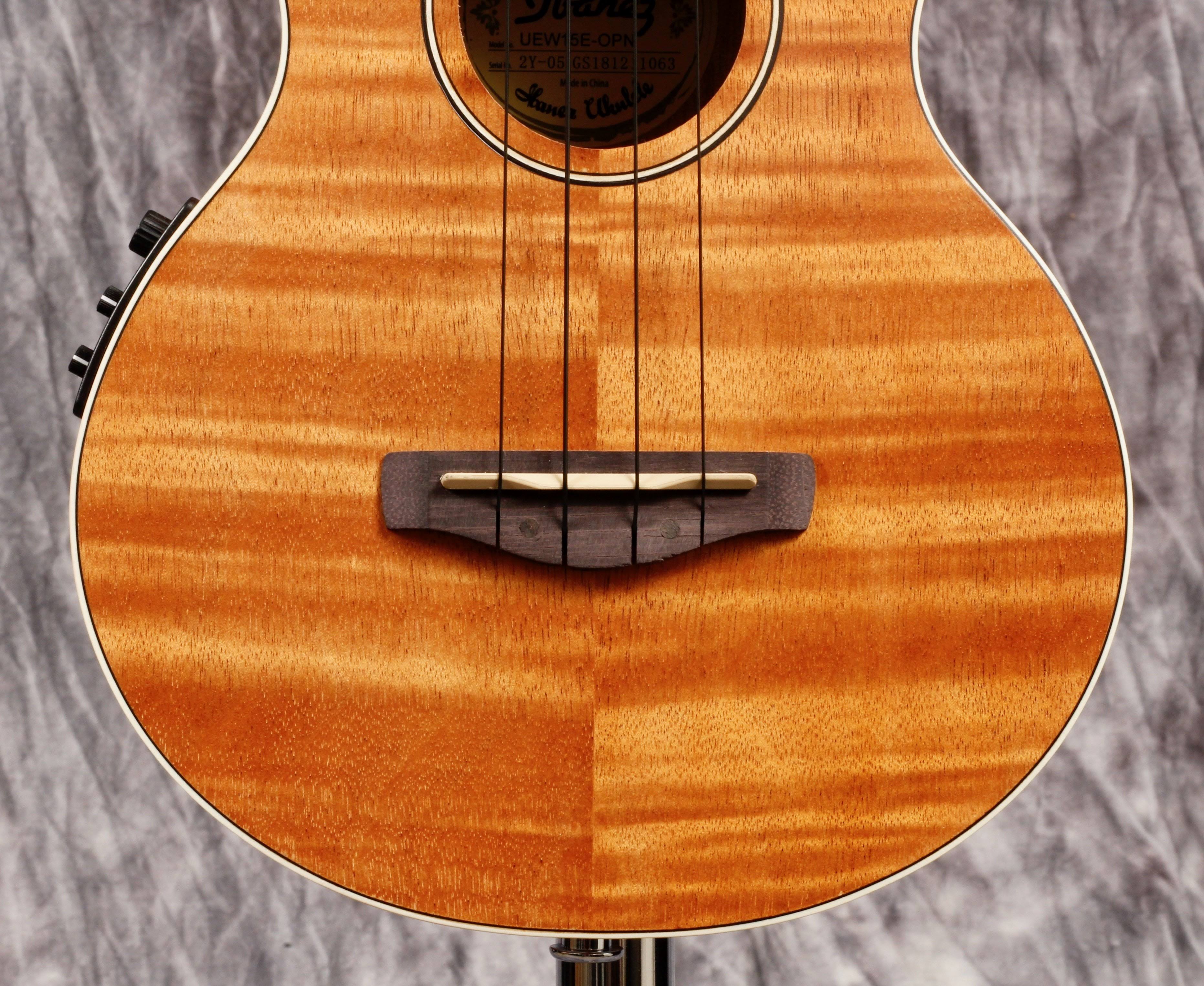 Ibanez UEW15E Acoustic Ukulele, Open Pore Natural