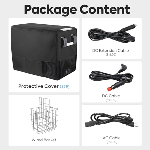 ICECO JP Series 12v Portable Freezer Fridge Cooler Compact Refrigerator, 0℉～50℉, DC 12/24 V, AC 110-240V, for CAR, Truck, Vehicle, Van, Outdoor, Camping, Picnic