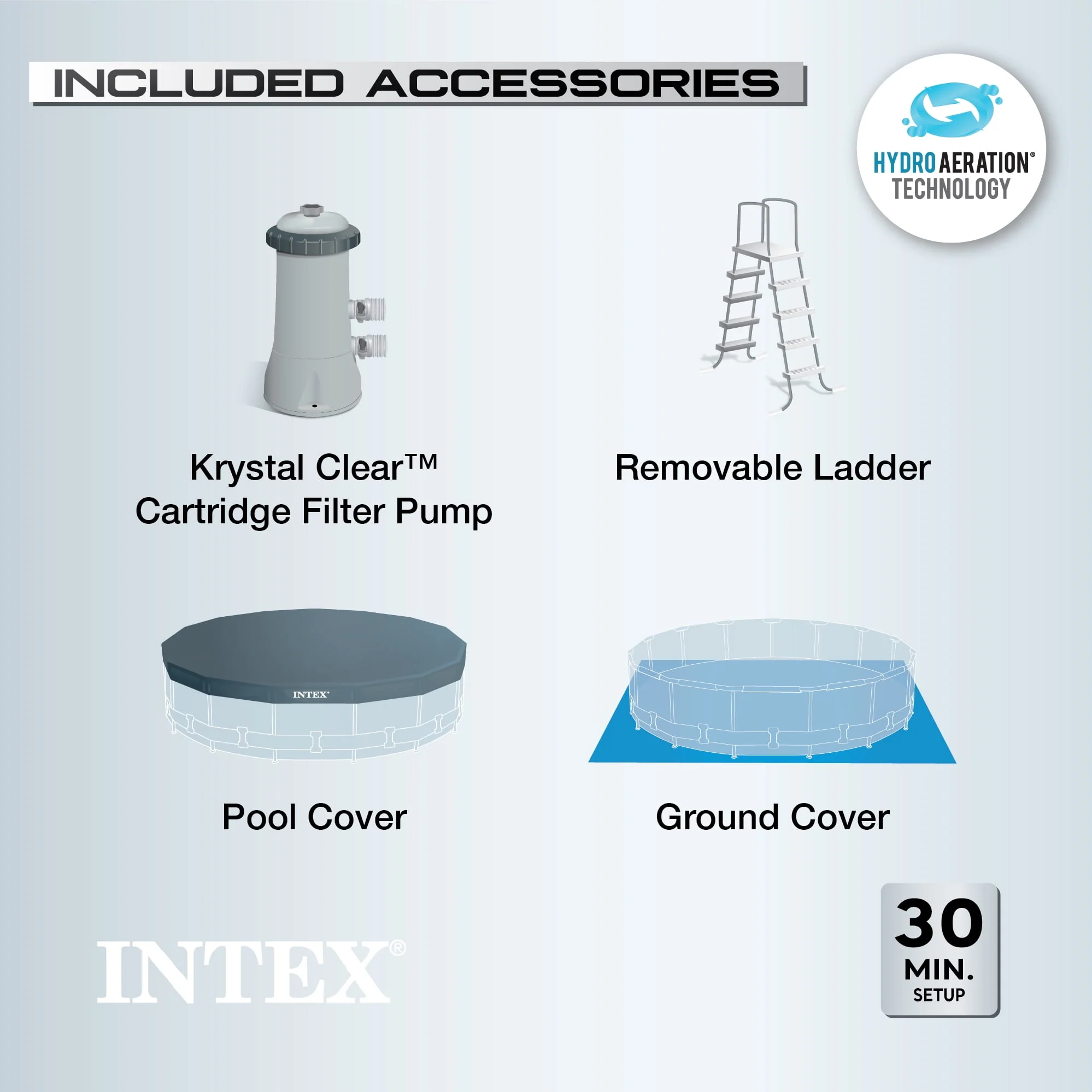 Intex 20ft x 52in Prism Frame Above Ground Swimming Pool Set with Filter Pump