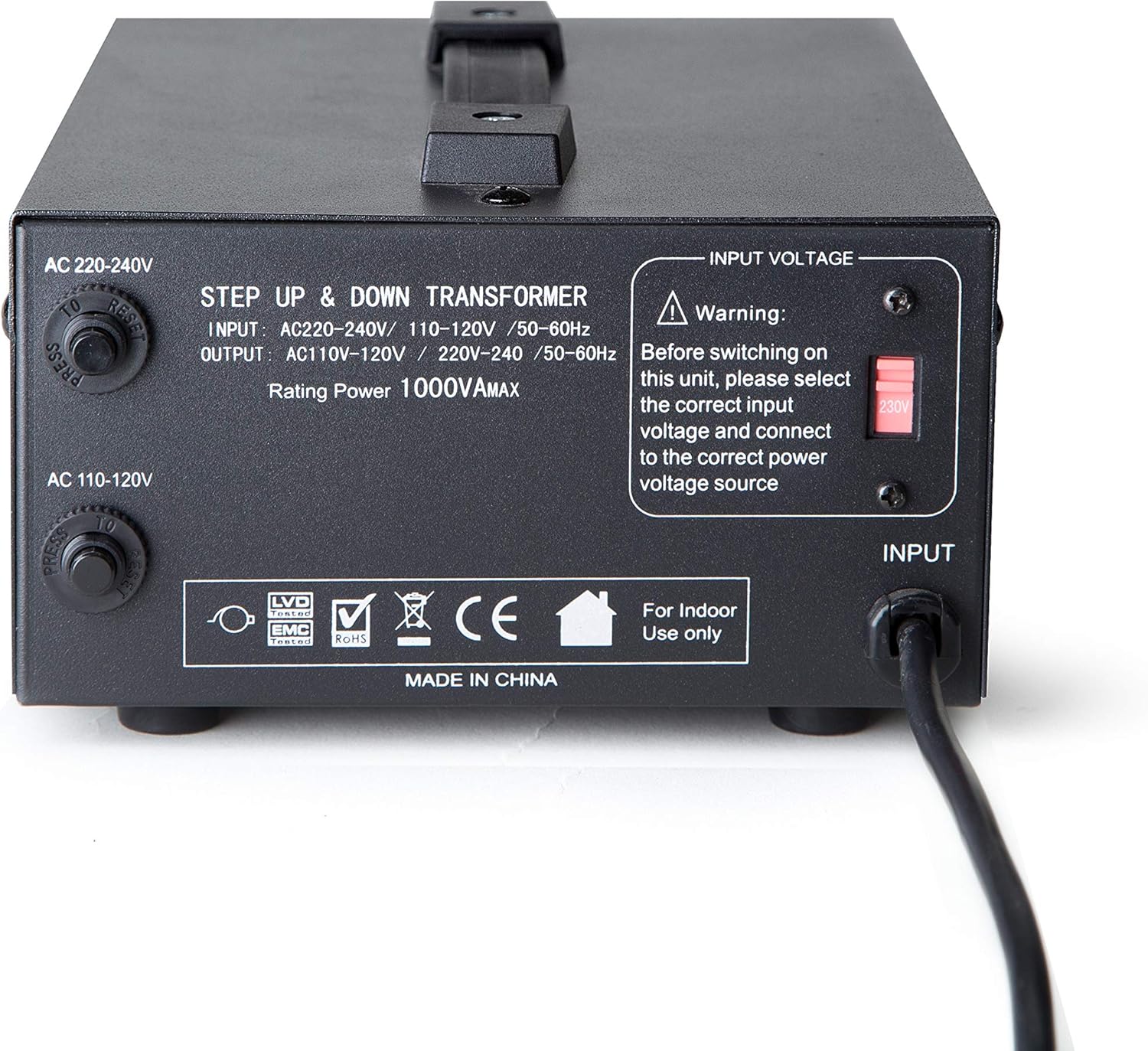 ELC T-5000 5000-Watt Voltage Converter Transformer - Step Up/Down - 110V/220V - Circuit Breaker Protection [3-Years Warranty]