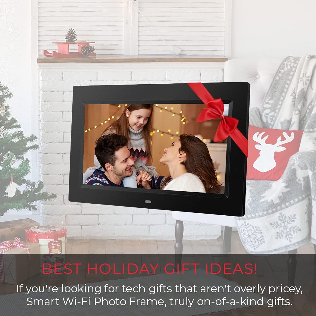 Sonicgrace - 10 Digital Picture Frame with Remote Control - 16:9 LCD Screen with Slide Show Capabilities - Plug and Play - SD Card with USB Flash Drive - Built in Calendar and Clock