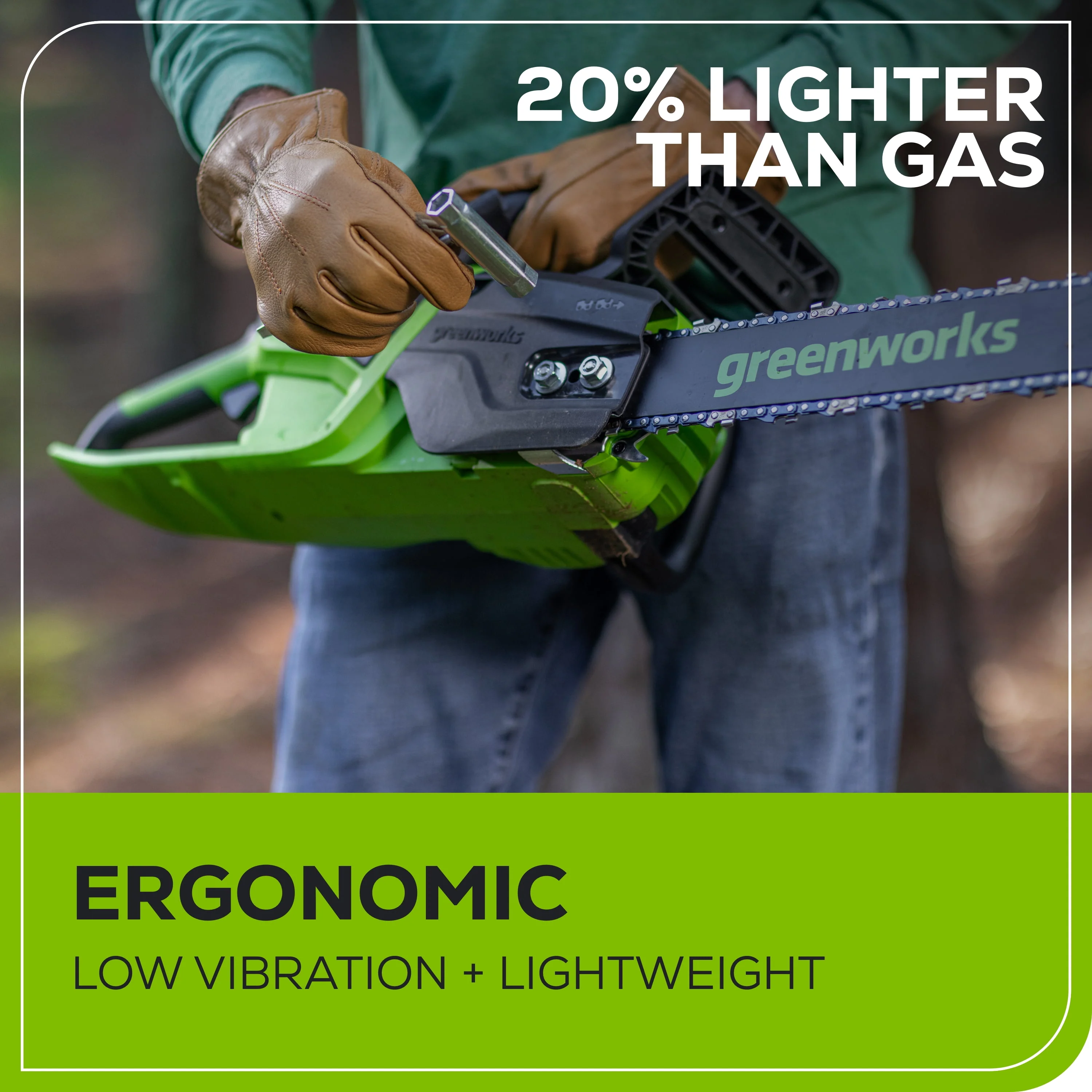 Greenworks 60V 18 2.0kW Brushless Chainsaw with 4.0 Ah Battery & 3 Amp Charger 2028502