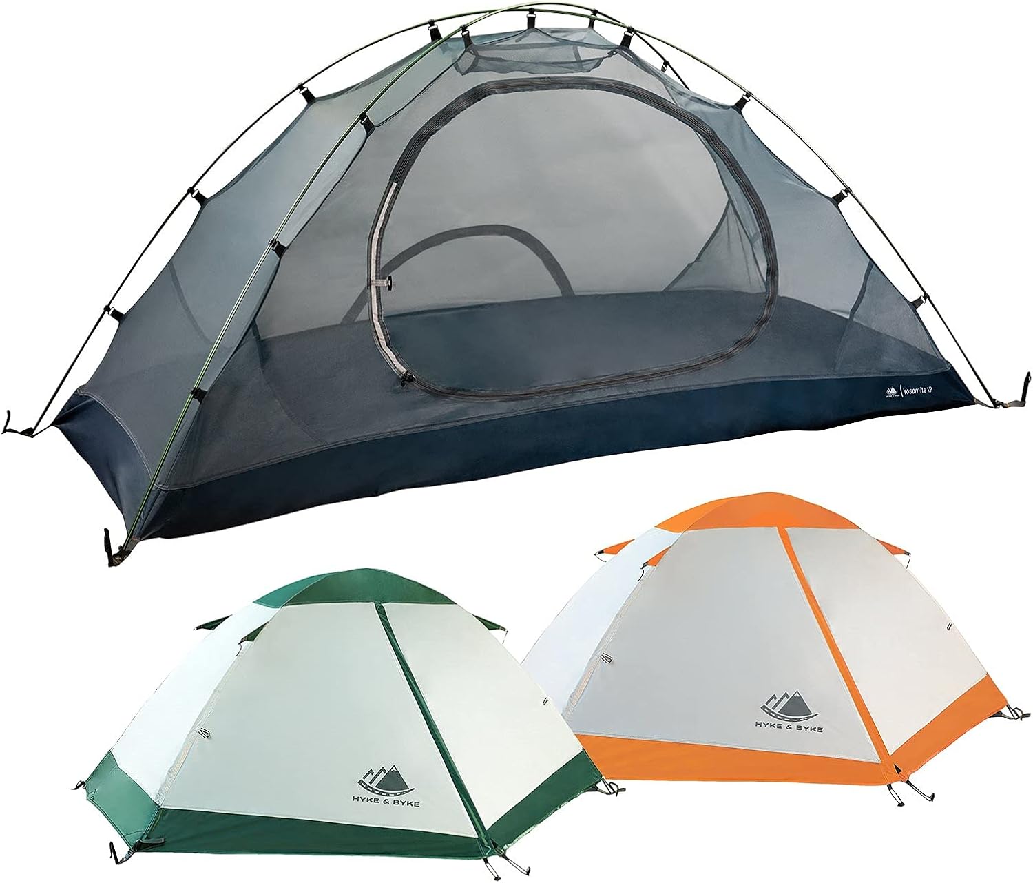 Hyke & Byke Yosemite Hiking & Backpacking Tent - 3 Season Ultralight, Waterproof Tent for Camping w/Rain Fly and Footprint - 1 Person or 2 Person