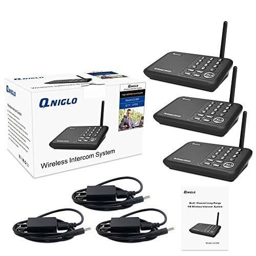 Qniglo Wireless Intercom System 10 Channel 1800 Feet Long Range FM Intercoms Wireless for