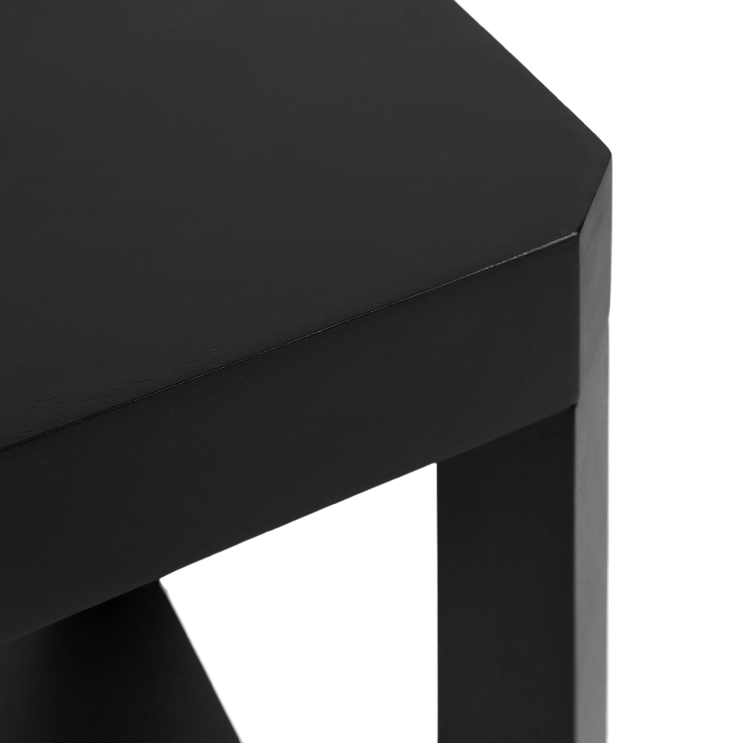 Kate and Laurel Talcott Modern Rectangle Wood Side Table, 22 x 14 x 26, Black, Transitional Decorative Two-Tier End Table for Use as a Bedroom Nightstand or Living Room Accent