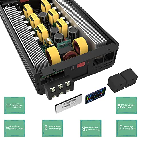 SL Euthtion 3000W/6000W(Peak) Pure Sine Wave Car Power Inverter 12V DC to 120V AC 60HZ with LCD Display, USB Port, Wireless Remote Control（10M for Car Home Laptop Truck …