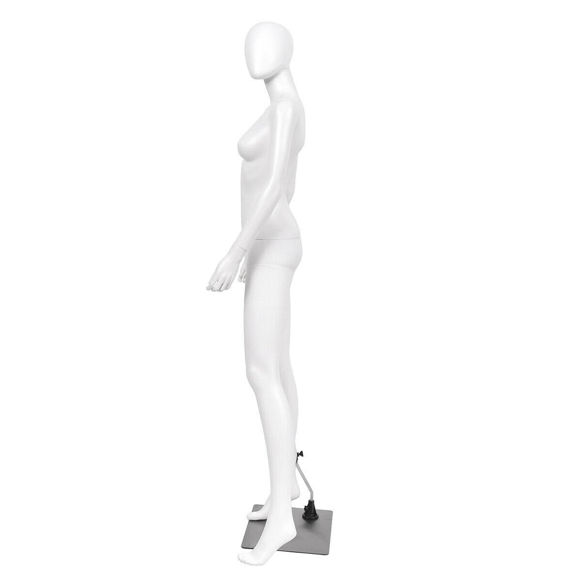 5.8 ft Full Body Female Mannequin Egghead Manikin with Metal Stand