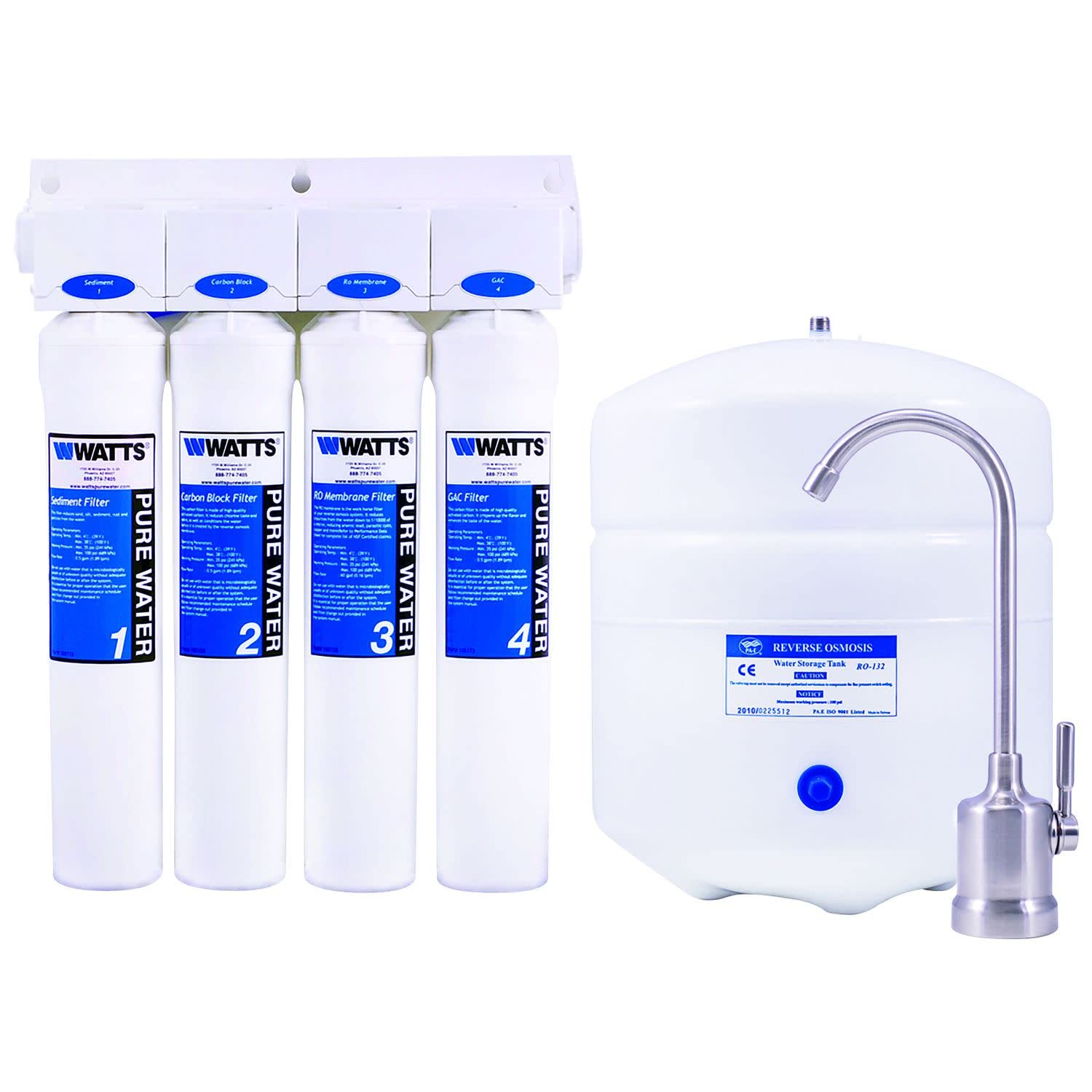 Watts Water Technologies PWROKC4 Watts Kwik-Change Pure Water 4-Stage Reverse Osmosis System