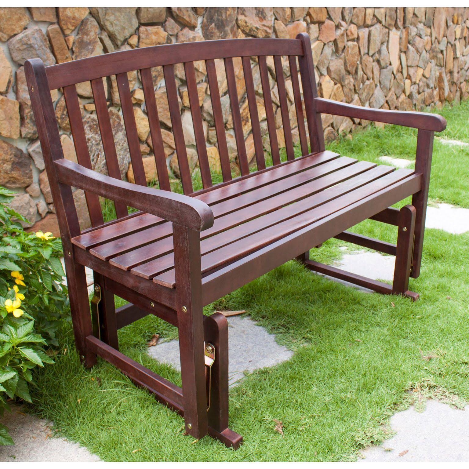 Roseland Acacia Hardwood Glider Bench by Havenside Home - MPG-GDB01